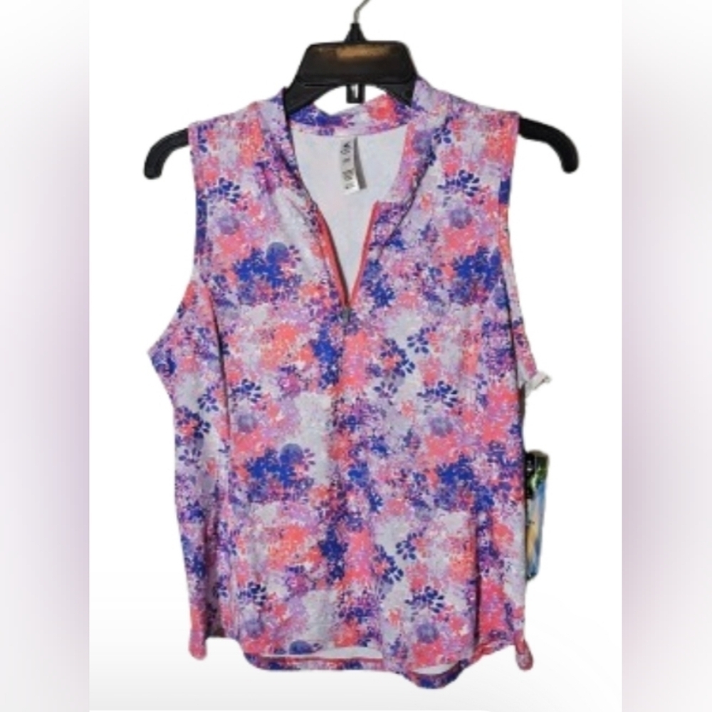 Kyodan Golf Floral Sleeveless Top UPF 50+ Women's Size P / Small NWT